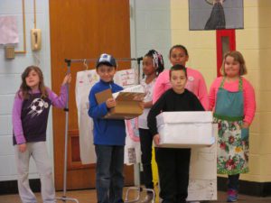 School 18 students performing their skit at the regional Odyssey of the Mind tournament