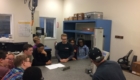 Students taking a tour at Simmons
