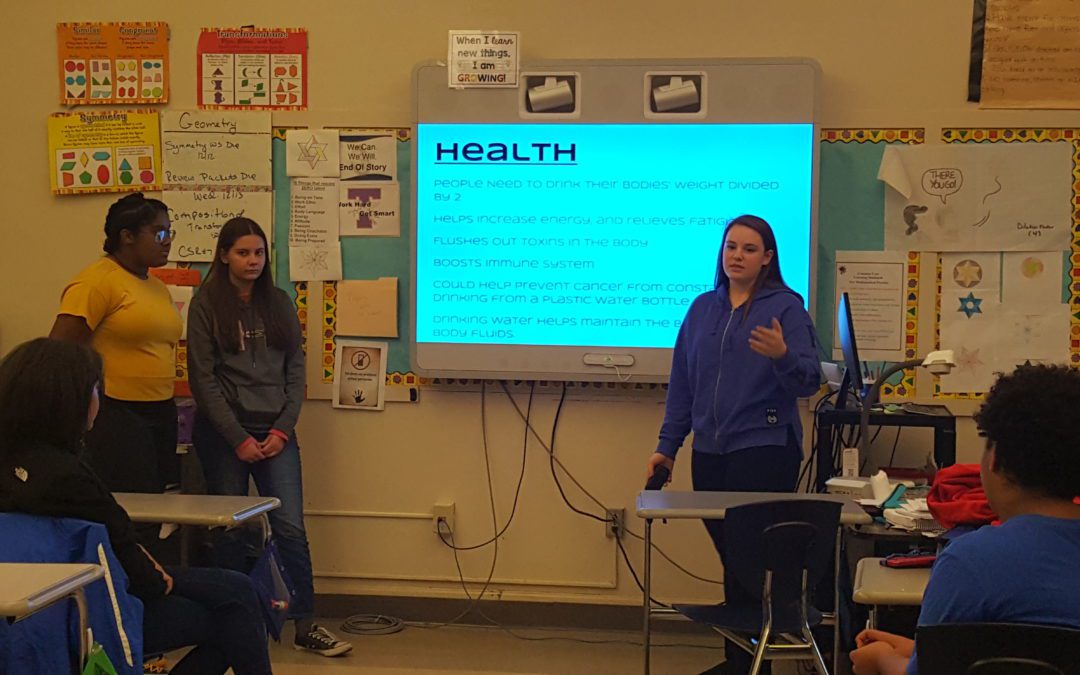 P-TECH students research water bottle stations