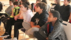 students listening intently