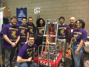 Troy students competing in robotics competition