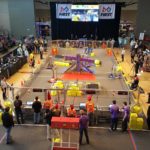 Troy students competing in robotics competition