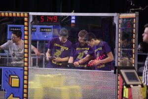 Troy students competing in robotics competition