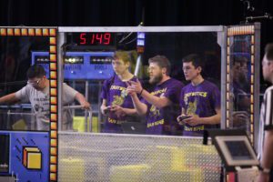 Troy students competing in robotics competition