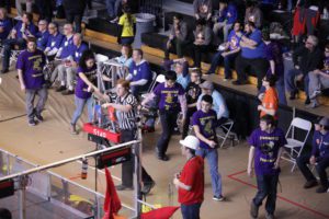 Troy students competing in robotics competition