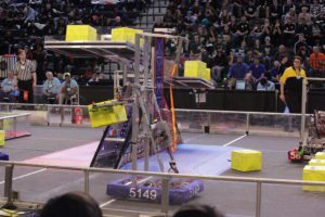 Troy students competing in robotics competition