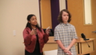 Students give math presentation