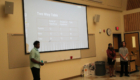 Students give math presentation