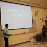 Students give math presentation