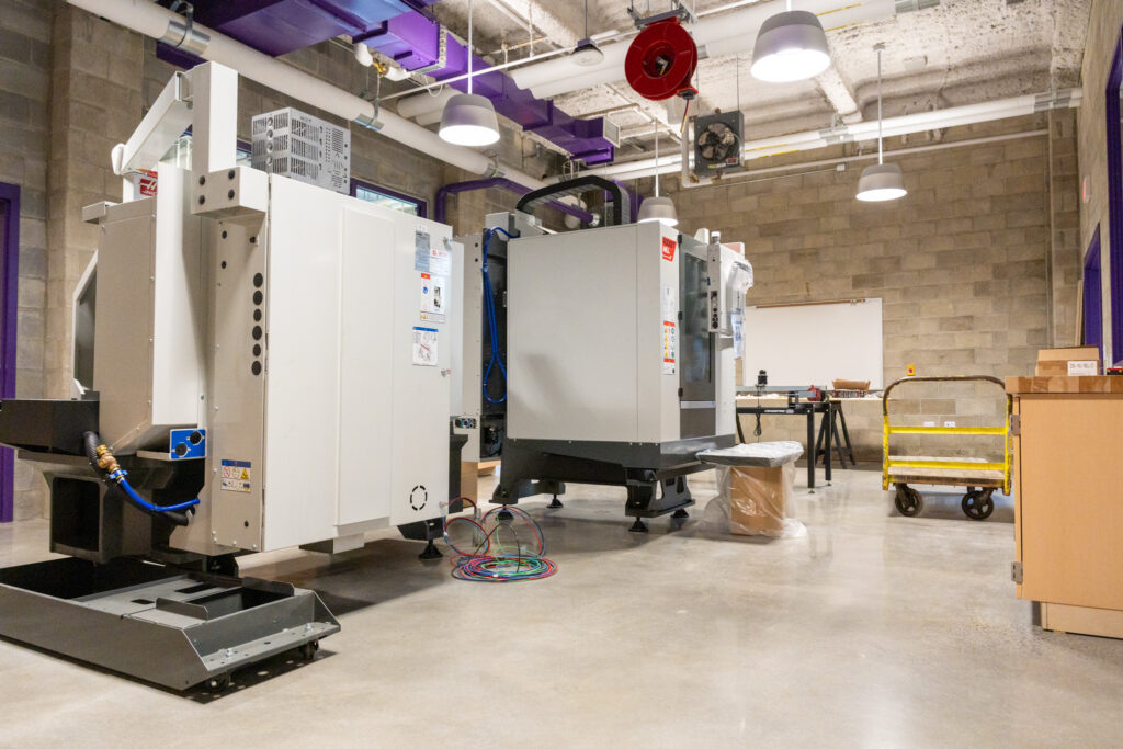 two Hass Pocket Mills in a new fabrication lab in the Troy High School technology wing